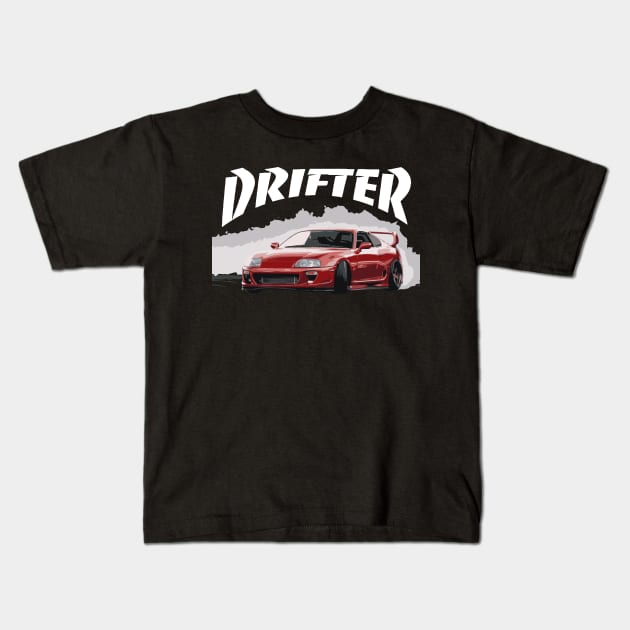 A80 toyota supra 2jz drifter Kids T-Shirt by cowtown_cowboy